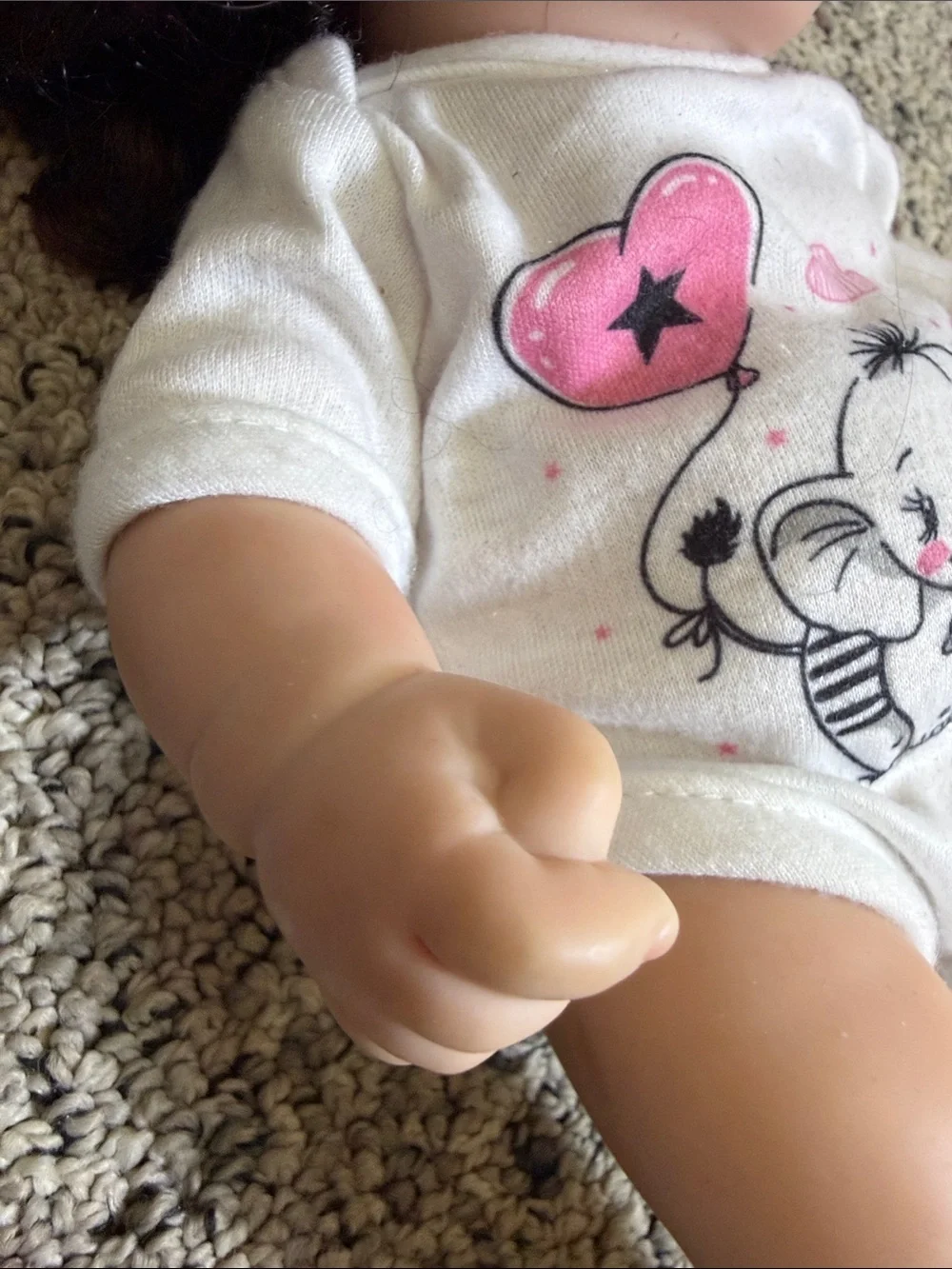 Reborn Baby Doll 12” Blue Eyes Brown Curly Hair